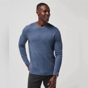 Travis Mathew CLOUD WAFFLE CREW‎ Blue Long Sleeve Small NWT